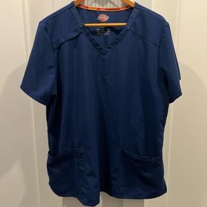 Dickies Women's Blue V-Neck Top